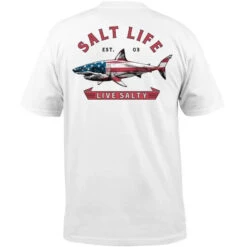 SALT LIFE RED WHITE AND BITE TEE